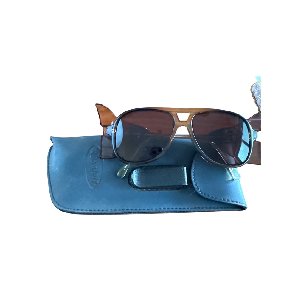 Vintage AO Safety F6000 Medium Amber Brown Aviator with Side Shields Z87‎ 2 ANSI